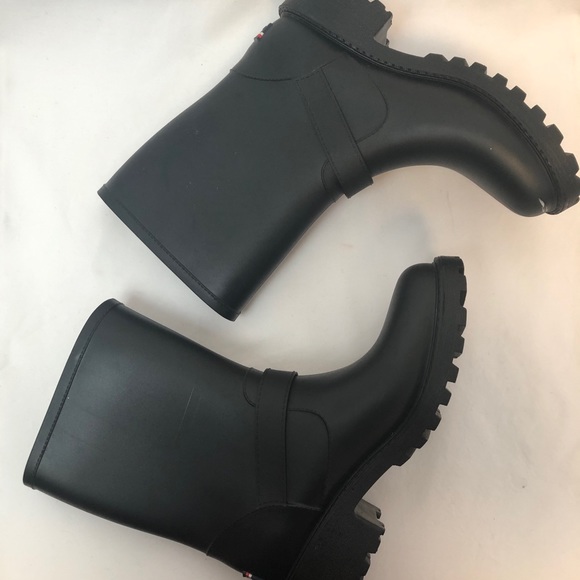Tommy Hilfiger womens buckle black rainboot 7 - Picture 6 of 7